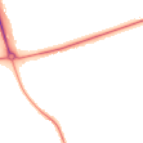 Night-time road noise heatmap for NN8 4HA