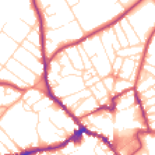 Daytime road noise heatmap for NN8 4RA