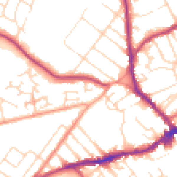 Daytime road noise heatmap for NN8 5BP