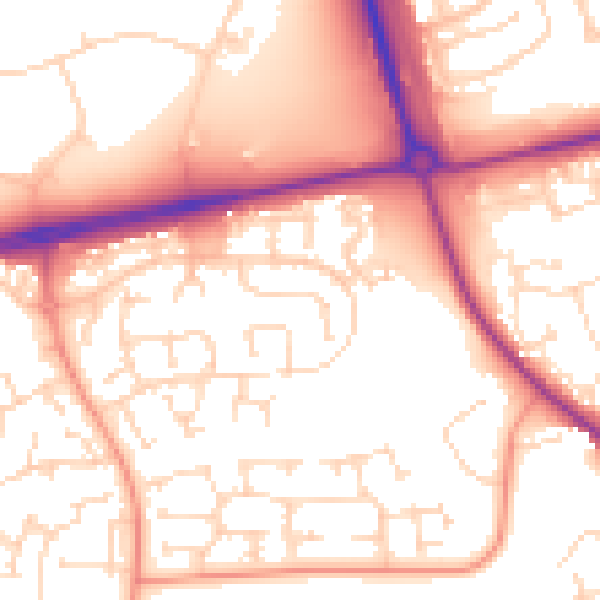 Daytime road noise heatmap for NN8 5FH