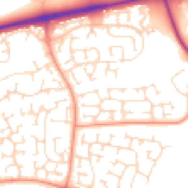 Daytime road noise heatmap for NN8 5YJ