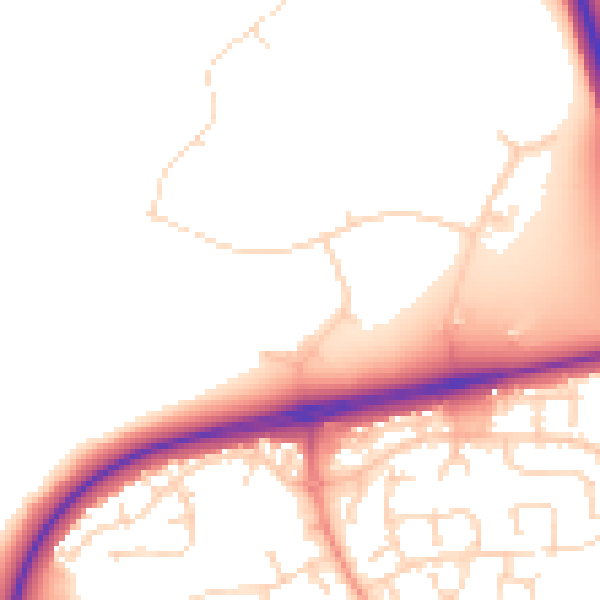 Daytime road noise heatmap for NN8 6BH