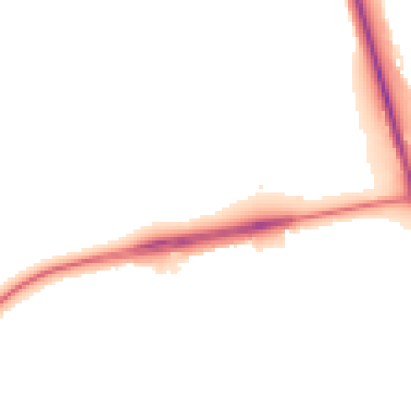 Night-time road noise heatmap for NN8 6BJ