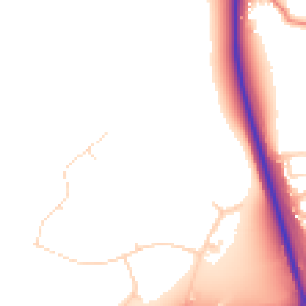 Daytime road noise heatmap for NN8 6DW
