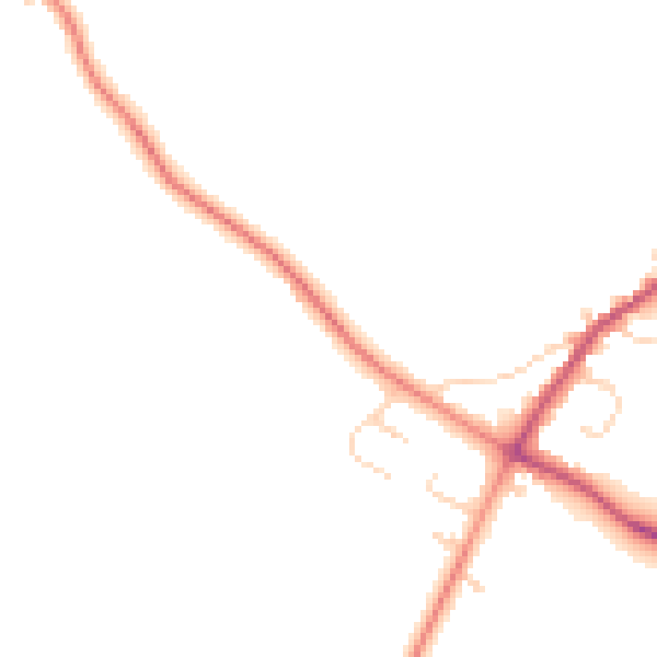 Daytime road noise heatmap for NN9 5AH