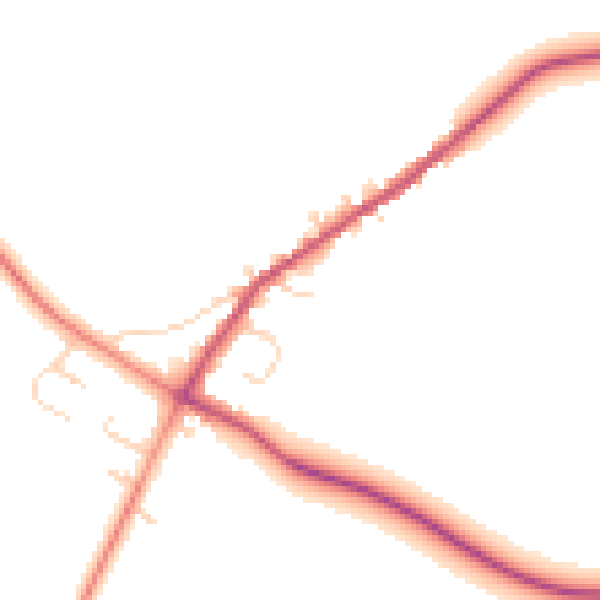 Daytime road noise heatmap for NN9 5AR