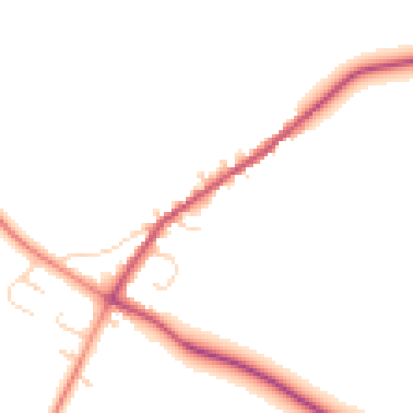 Daytime road noise heatmap for NN9 5BB