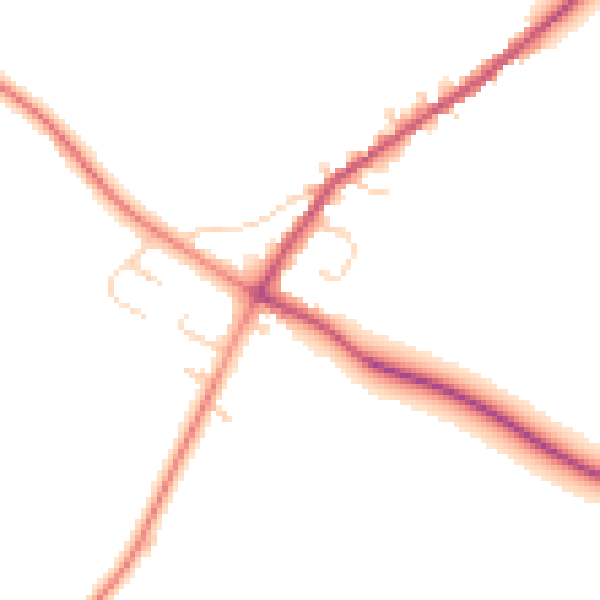 Daytime road noise heatmap for NN9 5BE