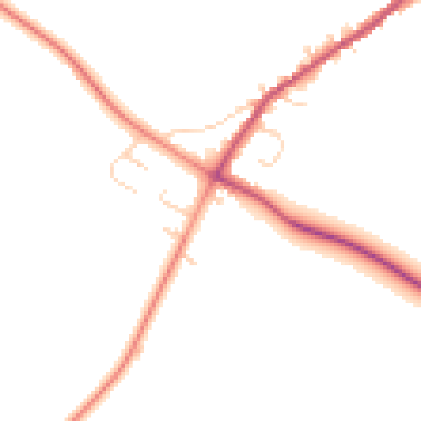 Daytime road noise heatmap for NN9 5BG