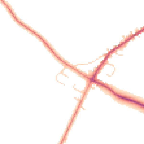 Daytime road noise heatmap for NN9 5BH