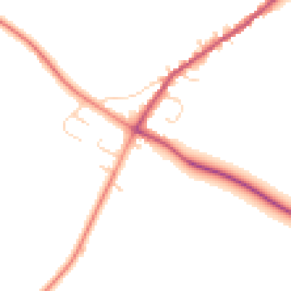Daytime road noise heatmap for NN9 5BY