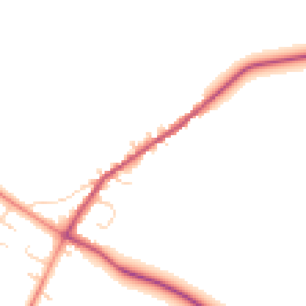 Daytime road noise heatmap for NN9 5BZ