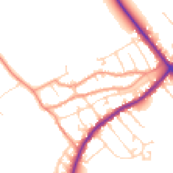Daytime road noise heatmap for NN9 5DY