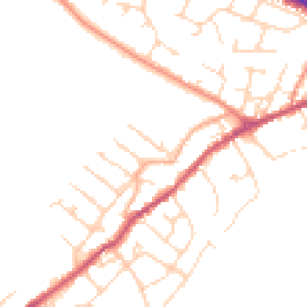 Daytime road noise heatmap for NN9 5FE