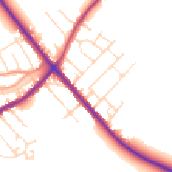 Daytime road noise heatmap for NN9 5FW