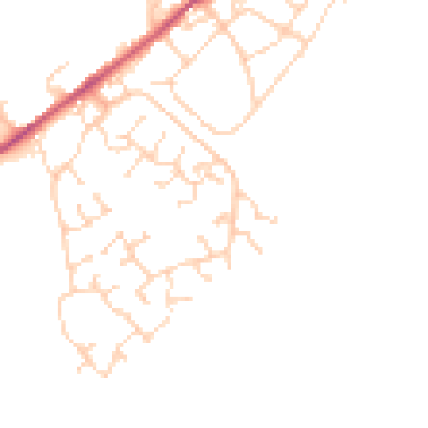 Daytime road noise heatmap for NN9 5HG