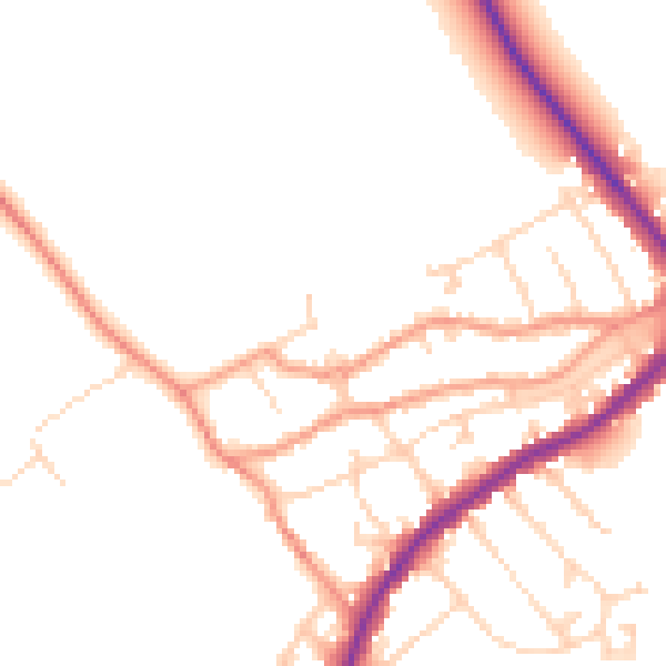 Daytime road noise heatmap for NN9 5JH