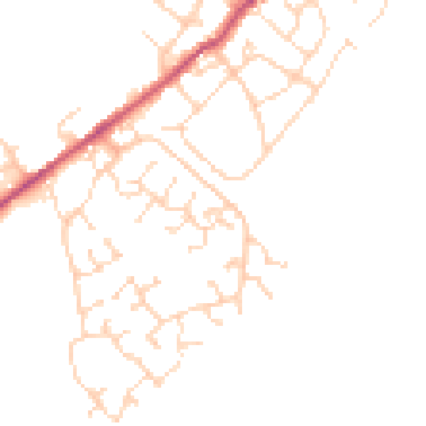 Daytime road noise heatmap for NN9 5LE