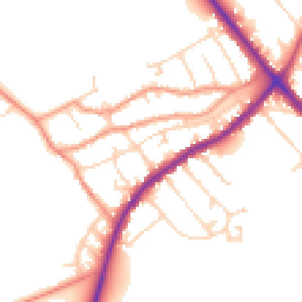 Daytime road noise heatmap for NN9 5LH