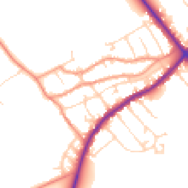 Daytime road noise heatmap for NN9 5LY