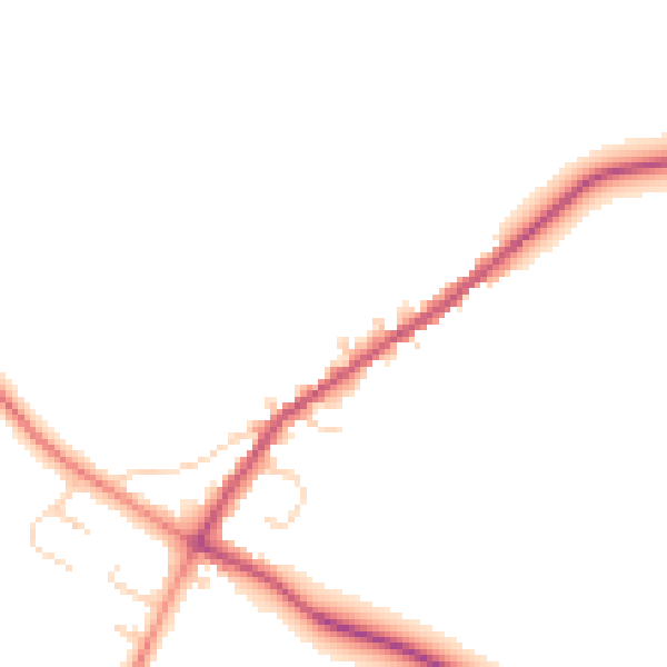 Daytime road noise heatmap for NN9 5XY