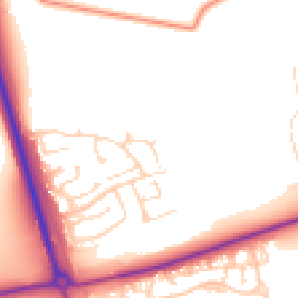 Daytime road noise heatmap for NN9 5YN