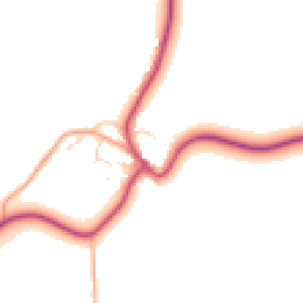 Daytime road noise heatmap for NN9 6AL