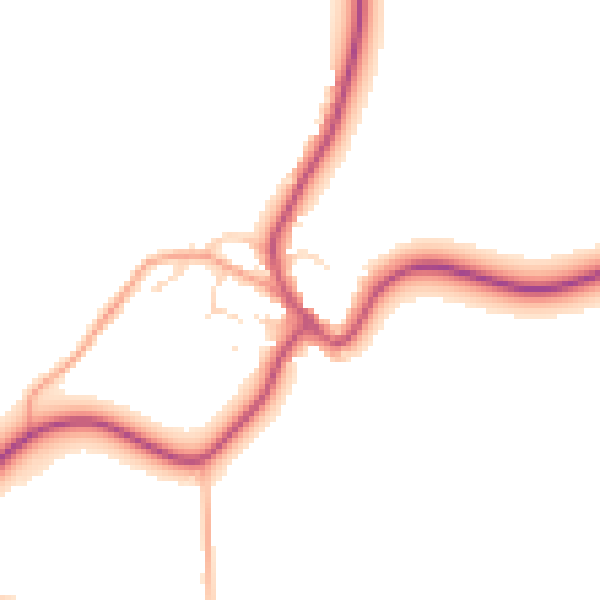 Daytime road noise heatmap for NN9 6AS