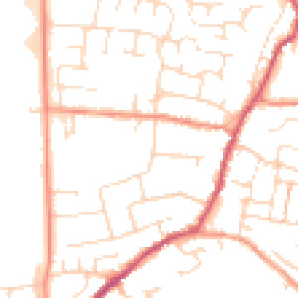 Daytime road noise heatmap for NN9 6ER