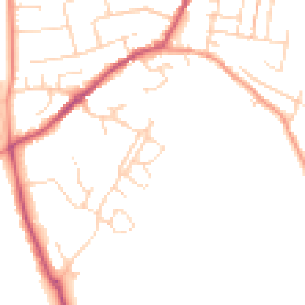 Daytime road noise heatmap for NN9 6FR