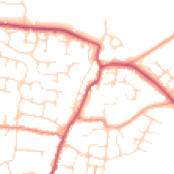 Daytime road noise heatmap for NN9 6HA