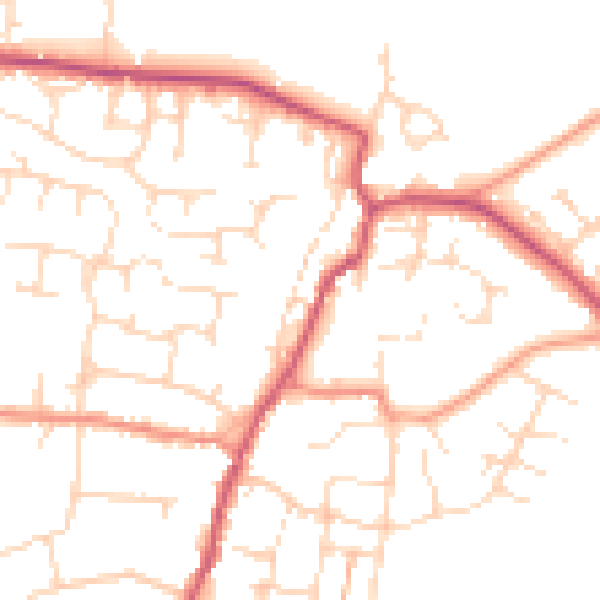 Daytime road noise heatmap for NN9 6HZ