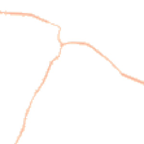 Night-time road noise heatmap for NN9 6JN