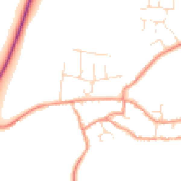 Daytime road noise heatmap for NN9 6QX