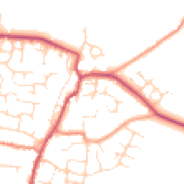 Daytime road noise heatmap for NN9 6RZ