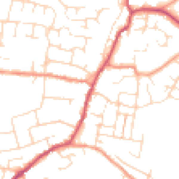 Daytime road noise heatmap for NN9 6UF