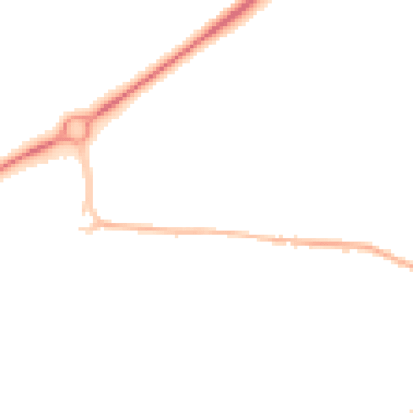Night-time road noise heatmap for NN9 6UR