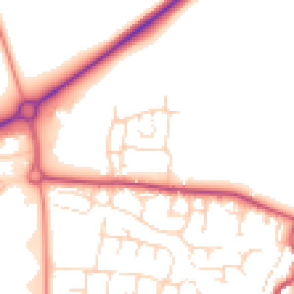Daytime road noise heatmap for NN9 6US