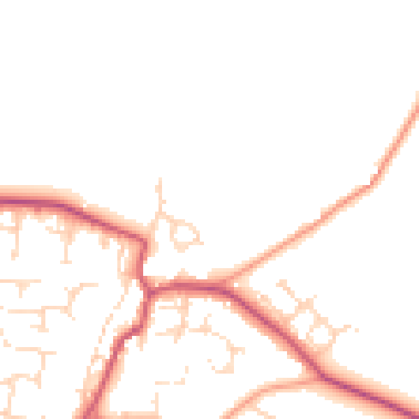 Daytime road noise heatmap for NN9 6XG