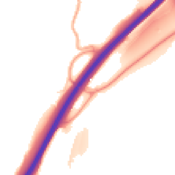 Daytime road noise heatmap for NP25 3ST