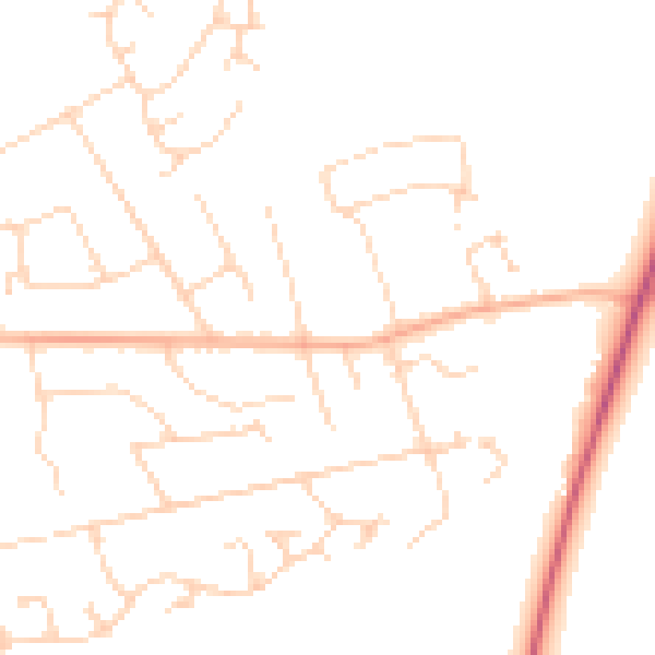 Daytime road noise heatmap for NR10 3AF