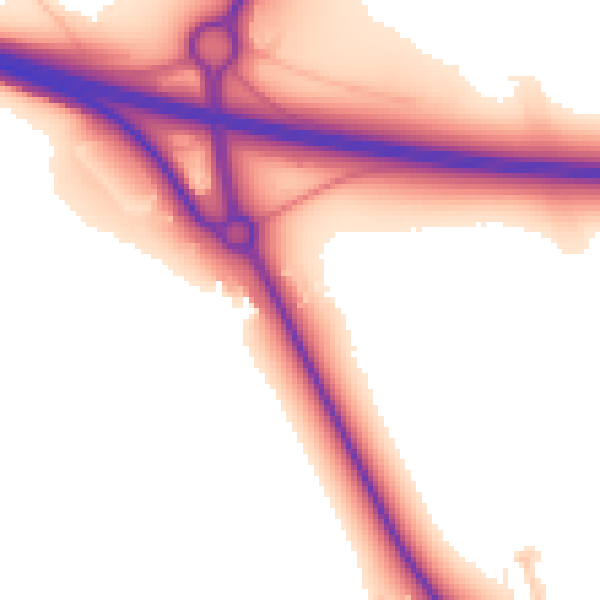 Daytime road noise heatmap for NR10 3AH