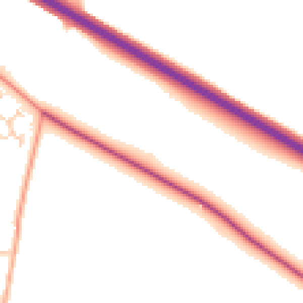Daytime road noise heatmap for NR10 3AL