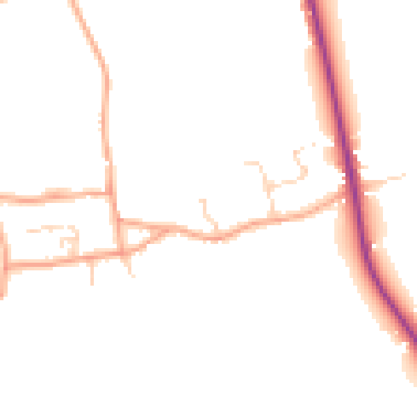 Daytime road noise heatmap for NR10 5LE