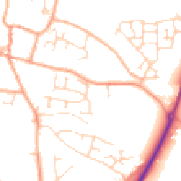 Daytime road noise heatmap for NR11 6BE