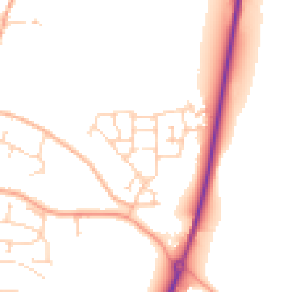 Daytime road noise heatmap for NR11 6FU