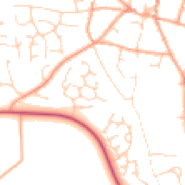 Daytime road noise heatmap for NR11 6WF