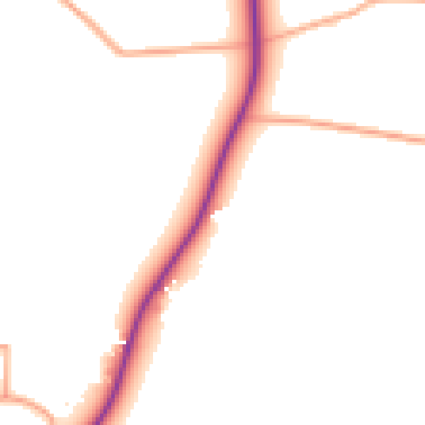 Daytime road noise heatmap for NR11 7HA