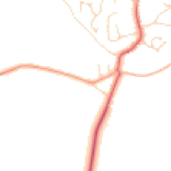 Daytime road noise heatmap for NR11 8LS