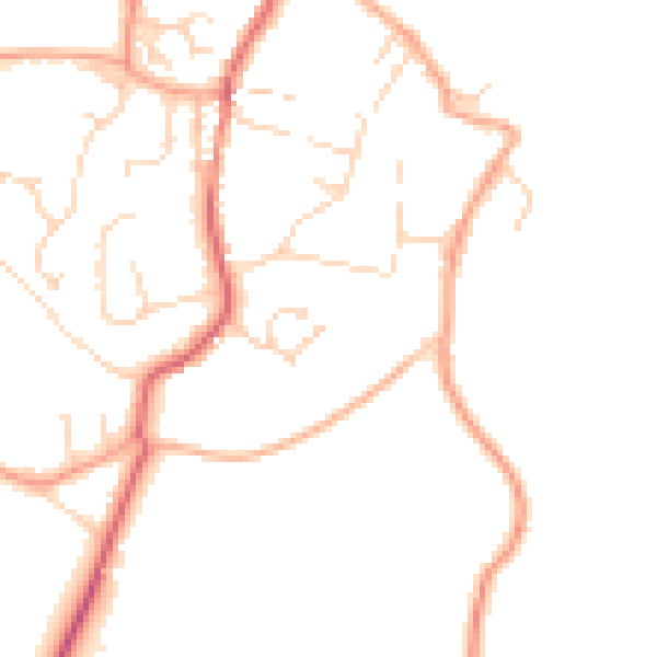 Daytime road noise heatmap for NR11 8QL